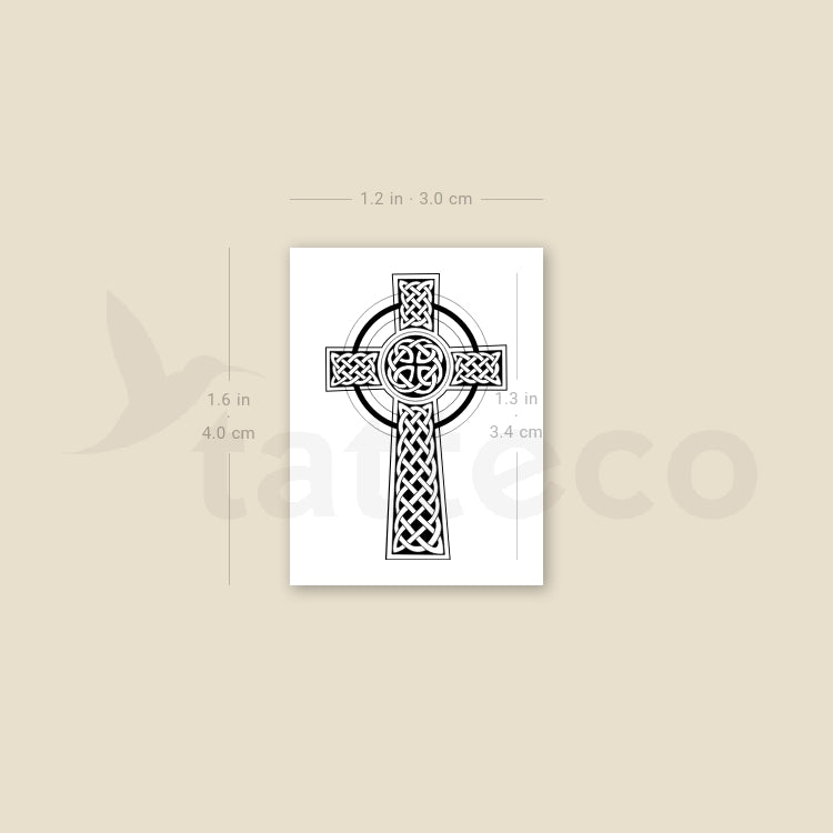Ornamental Celtic Cross Temporary Tattoo - Set of 3