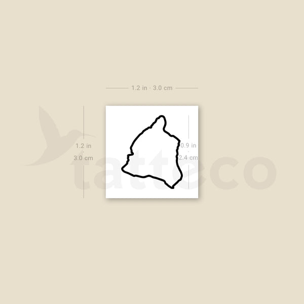 Hawaii Island Map Temporary Tattoo - Set of 3