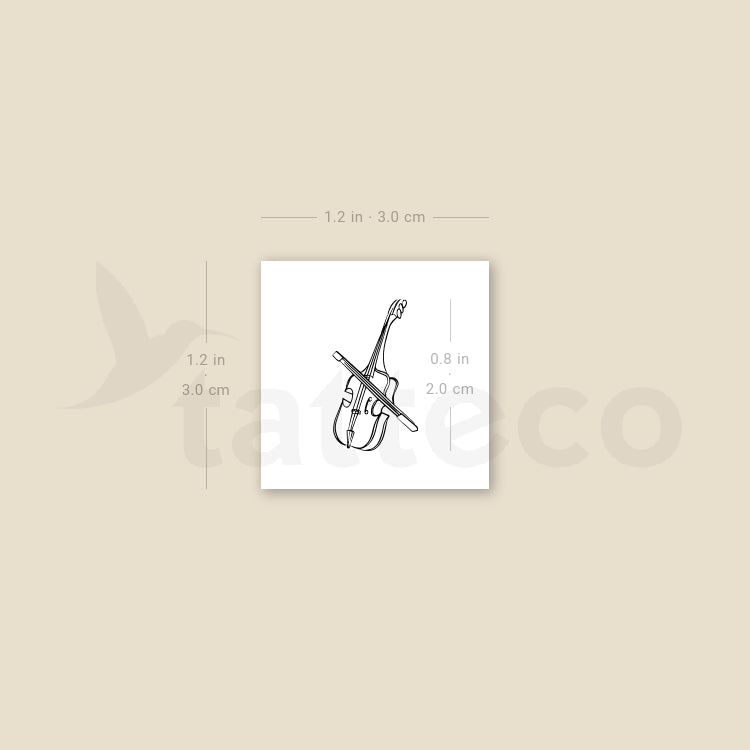 Violin Temporary Tattoo - Set of 3