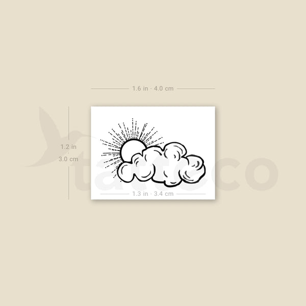 Cloudy Day Temporary Tattoo - Set of 3