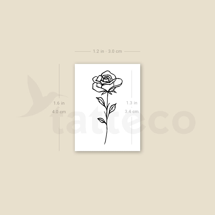 Rose Temporary Tattoo - Set of 3