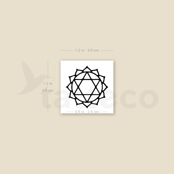 Anahata Chakra Temporary Tattoo - Set of 3