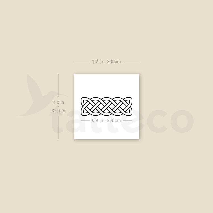 Tatuaje temporal de nudo celta lineal (juego de 3)