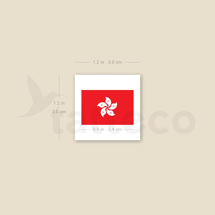 Flag Of Hong Kong Temporary Tattoo - Set of 3