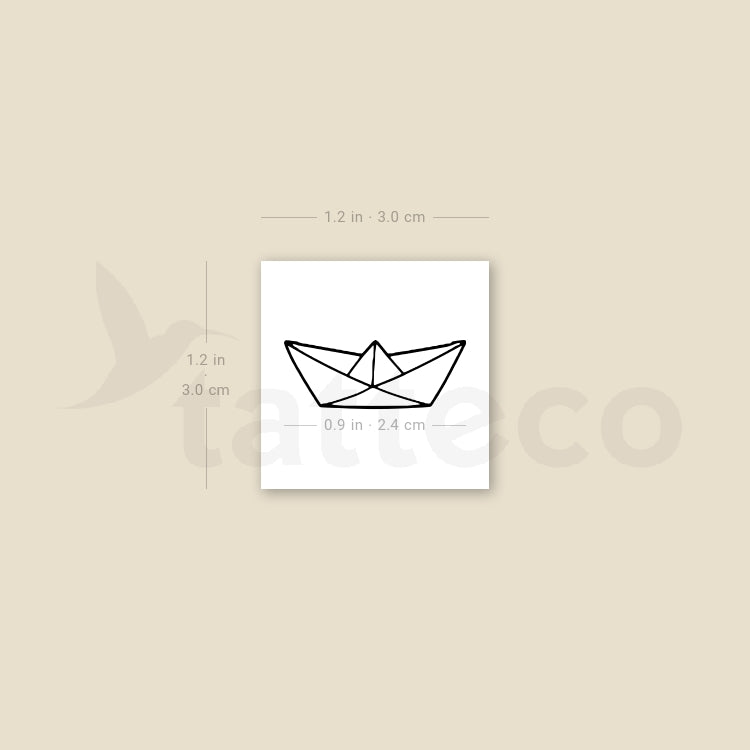 Tatuaje temporal de barco de papel - Juego de 3