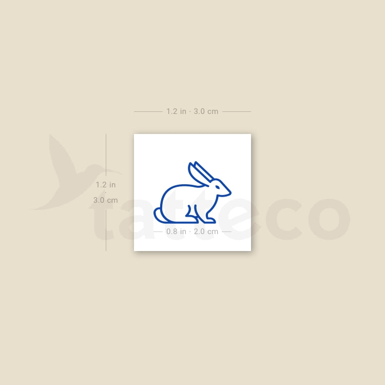 Water Rabbit Temporary Tattoo - Set of 3