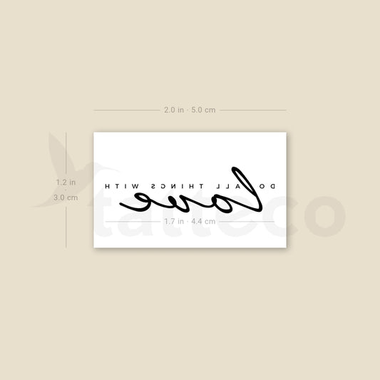 Tatuaje temporal "Hazlo todo con amor" - Juego de 3