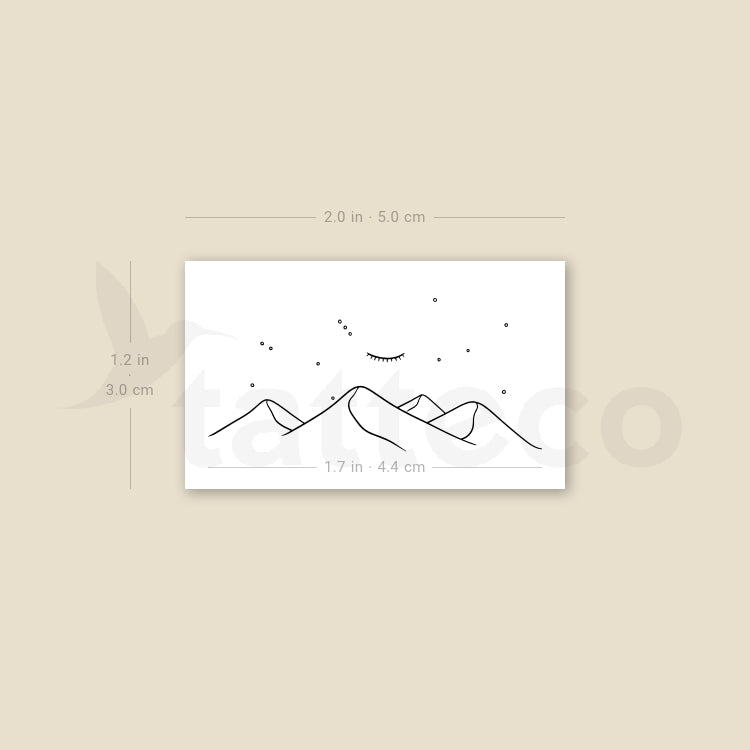 Sleeping Mountain Temporary Tattoo - Set of 3