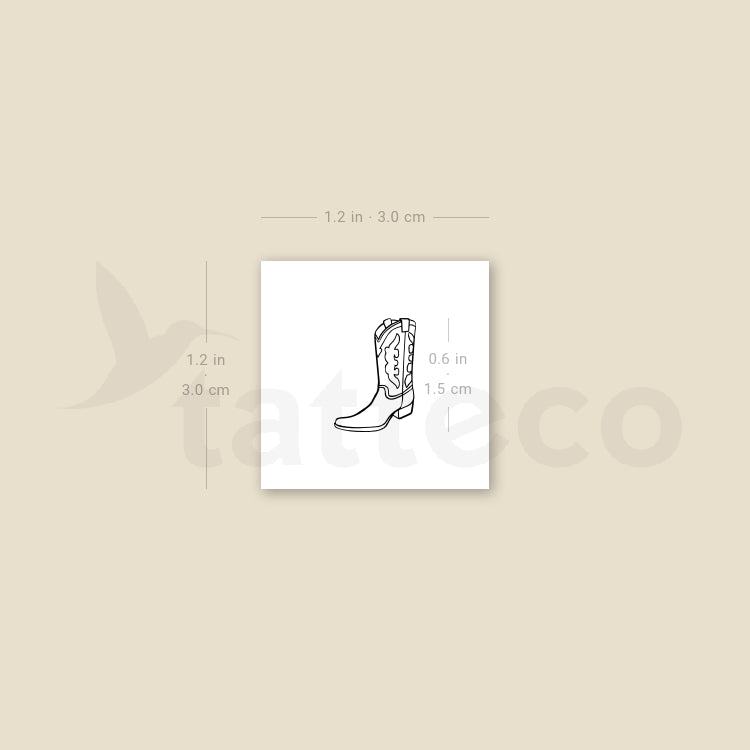 Small Cowboy Boot Temporary Tattoo - Set of 3