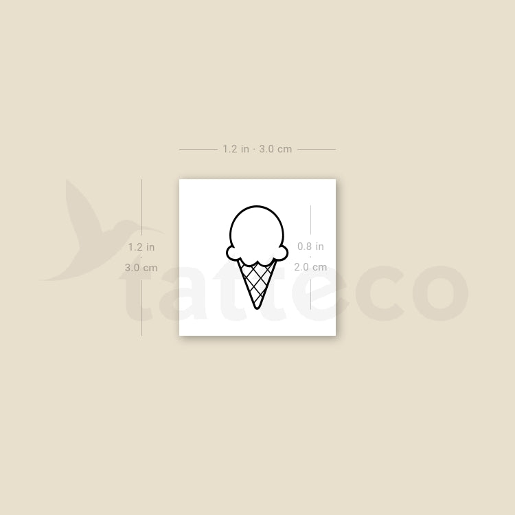 Ice Cream Temporary Tattoo - Set of 3