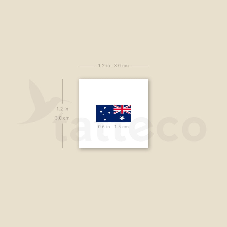 Small Australia Flag Temporary Tattoo - Set of 3