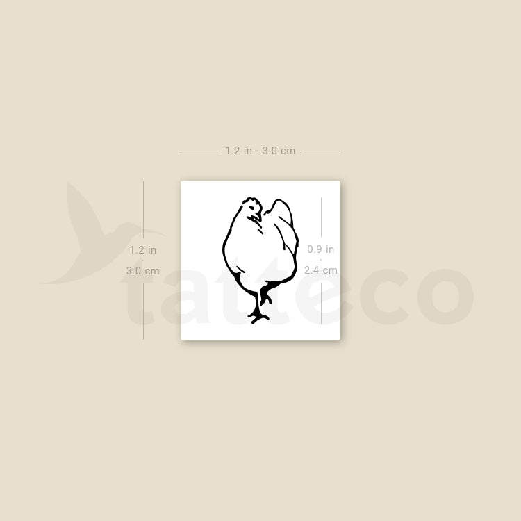 Tatuaje temporal de gallina - Juego de 3