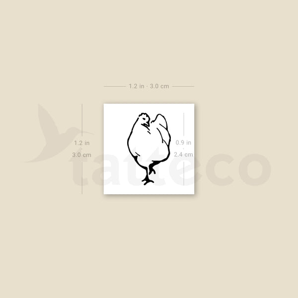 Hen Temporary Tattoo - Set of 3