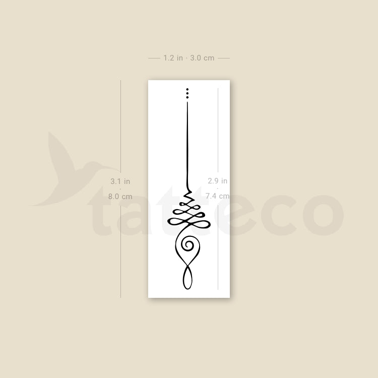 Fine Line Unalome Temporary Tattoo - Set of 3