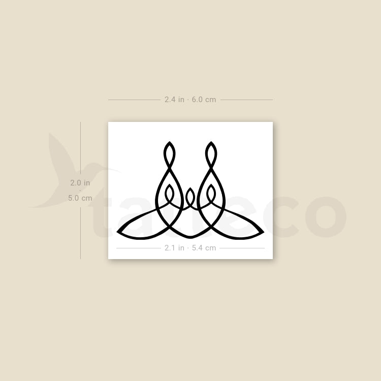 Family Of Five Unity Symbol Temporary Tattoo - Set of 3