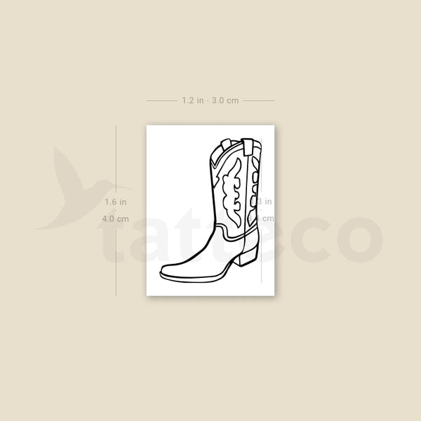 Cowboy Boot Temporary Tattoo - Set of 3
