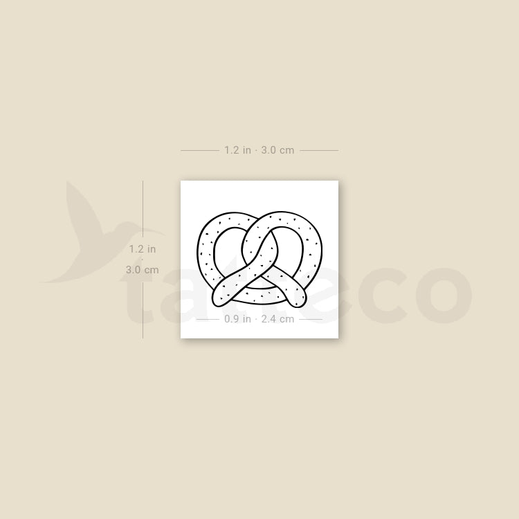 Tatuaje temporal de pretzel - Juego de 3