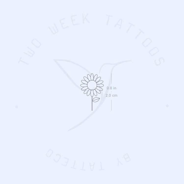 Minimalist Sunflower Semi-Permanent Tattoo - Set of 2