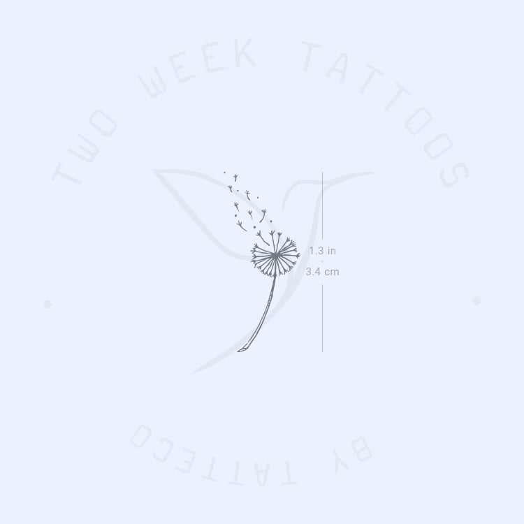 Small Blowing Dandelion Semi-Permanent Tattoo - Set of 2