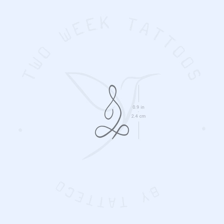 Small Meditation Unalome Semi-Permanent Tattoo - Set of 2