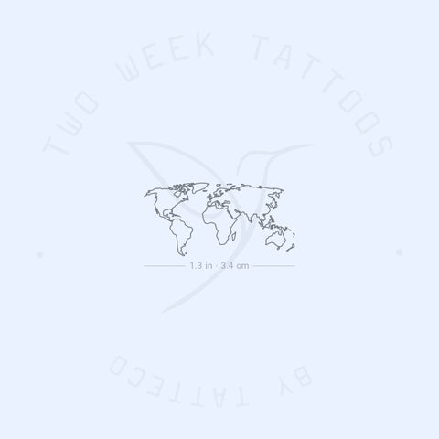 Small World Map Semi-Permanent Tattoo - Set of 2