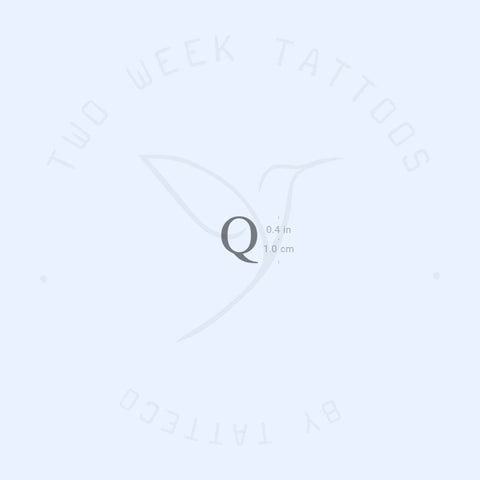 Q Serif Uppercase Semi-Permanent Tattoo - Set of 2
