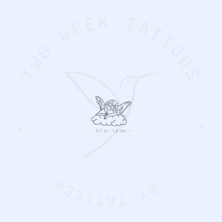 Tatuaje semipermanente de querubín durmiendo en una nube (juego de 2)