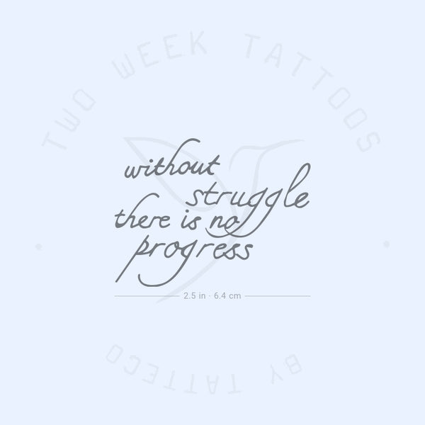 Without Struggle There Is No Progress Semi-Permanent Tattoo - Set of 2