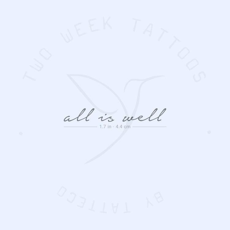 All Is Well Semi-Permanent Tattoo - Set of 2