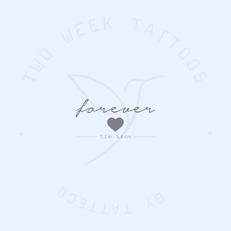 Forever Heart Semi-Permanent Tattoo - Set of 2