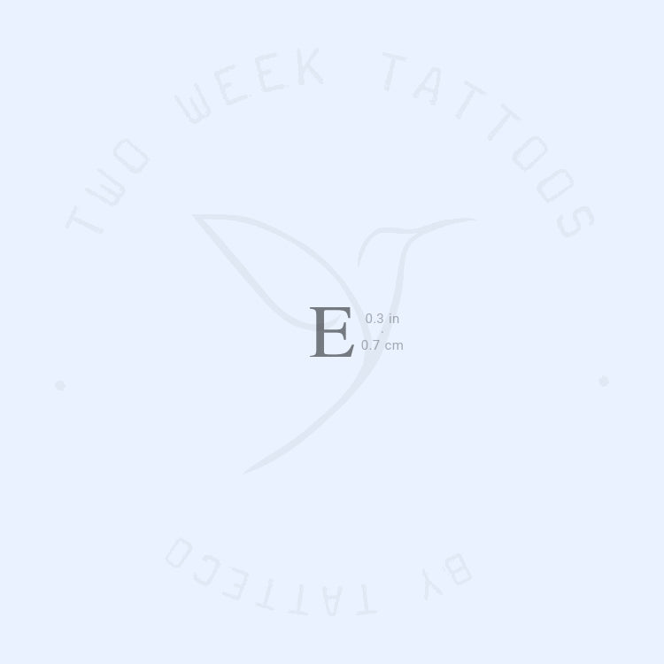 E Serif Uppercase Semi-Permanent Tattoo - Set of 2