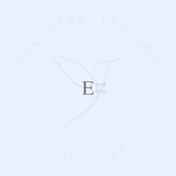 E Serif Uppercase Semi-Permanent Tattoo - Set of 2
