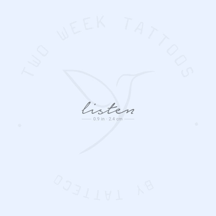 Listen Semi-Permanent Tattoo - Set of 2