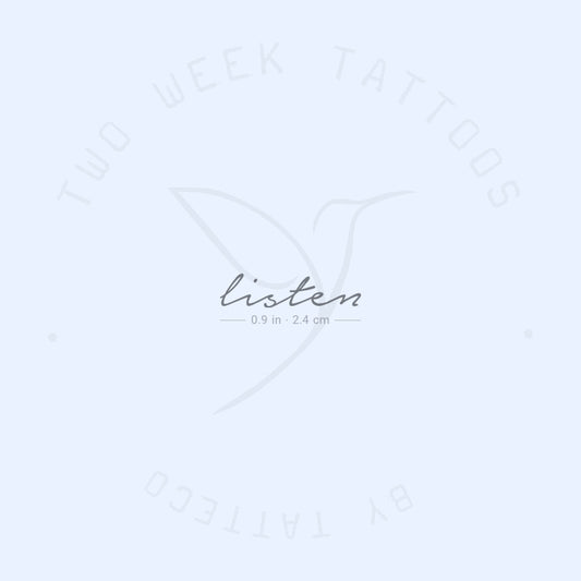 Listen Semi-Permanent Tattoo - Set of 2