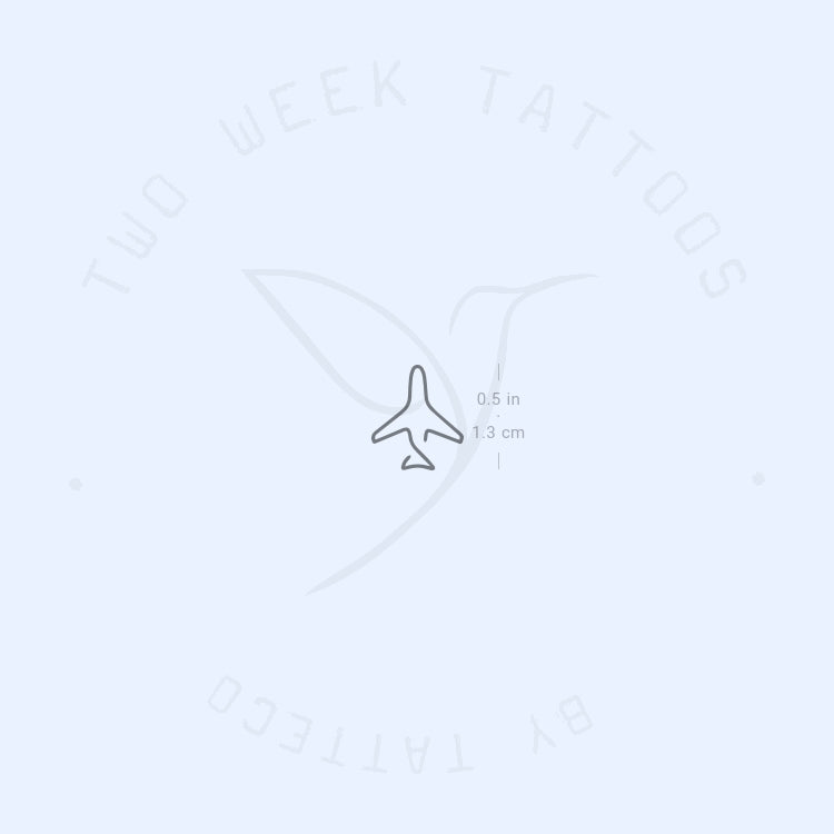 Tatuaje semipermanente de avión de una línea (juego de 2)
