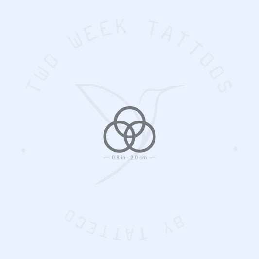 Tatuaje semipermanente de anillos borromeos (juego de 2)