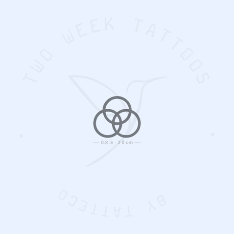 Borromean Rings Semi-Permanent Tattoo - Set of 2