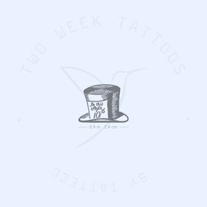 Small Mad Hatter's Hat Semi-Permanent Tattoo - Set of 2