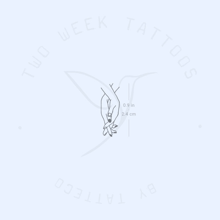 Small Holding Hands Semi-Permanent Tattoo - Set of 2