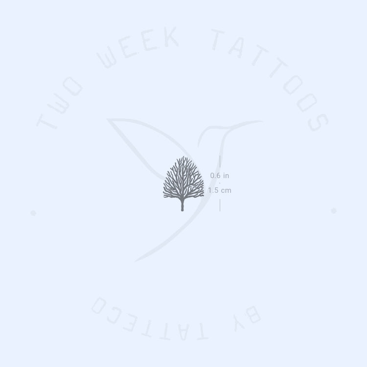 Tiny Leafless Tree Semi-Permanent Tattoo - Set of 2
