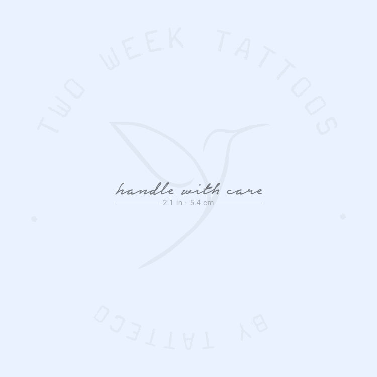 Handle With Care Semi-Permanent Tattoo - Set of 2