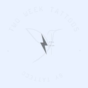 Black Lightning Bolt Semi-Permanent Tattoo - Set of 2