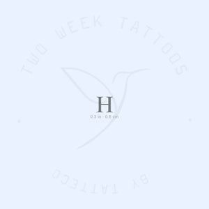 H Serif Uppercase Semi-Permanent Tattoo - Set of 2