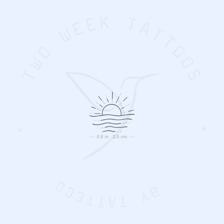 Beach Sunset Semi-Permanent Tattoo - Set of 2