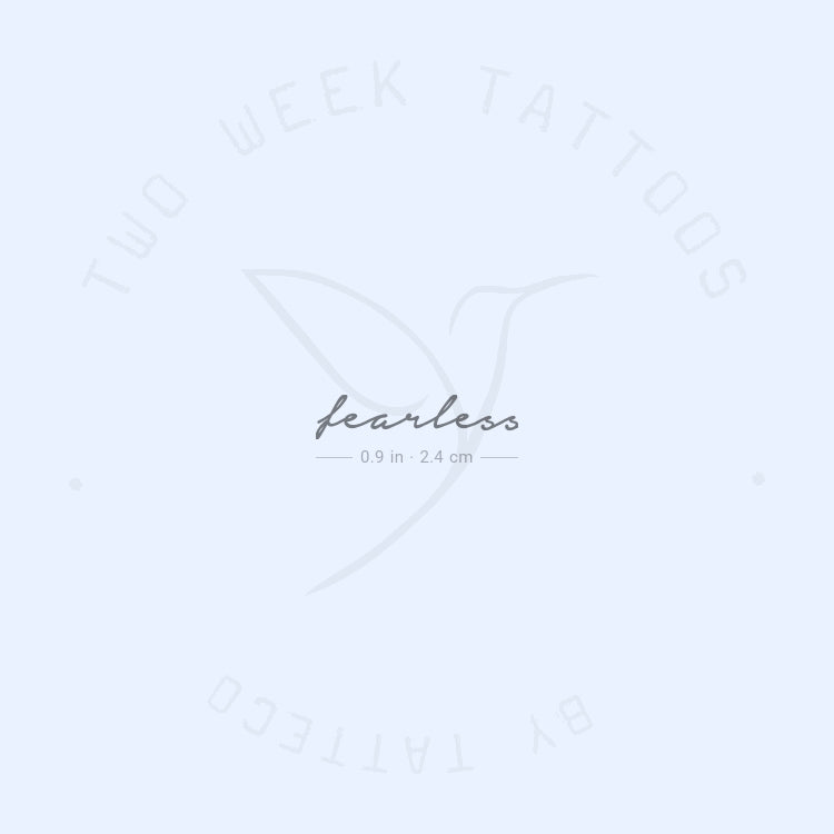 Tatuaje semipermanente pequeño "Fearless" (juego de 2)