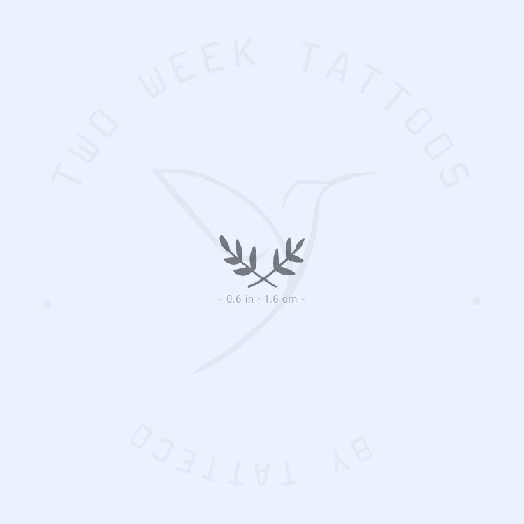 Small Laurel Wreath Semi-Permanent Tattoo - Set of 2