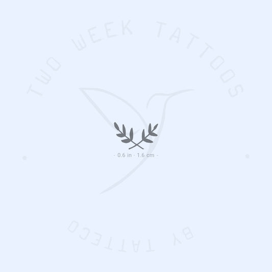 Small Laurel Wreath Semi-Permanent Tattoo - Set of 2