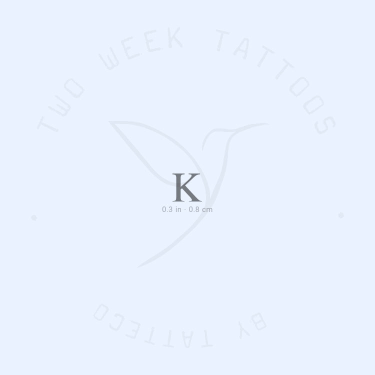 K Serif Uppercase Semi-Permanent Tattoo - Set of 2