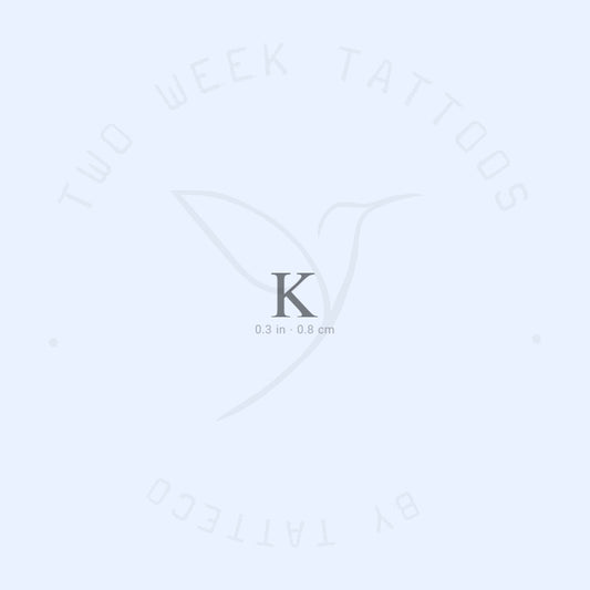 Tatuaje semipermanente en mayúsculas con letra K Serif (juego de 2)