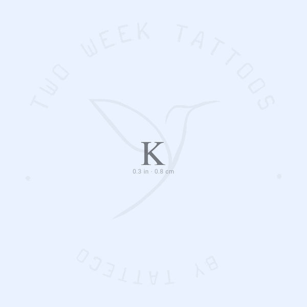 K Serif Uppercase Semi-Permanent Tattoo - Set of 2
